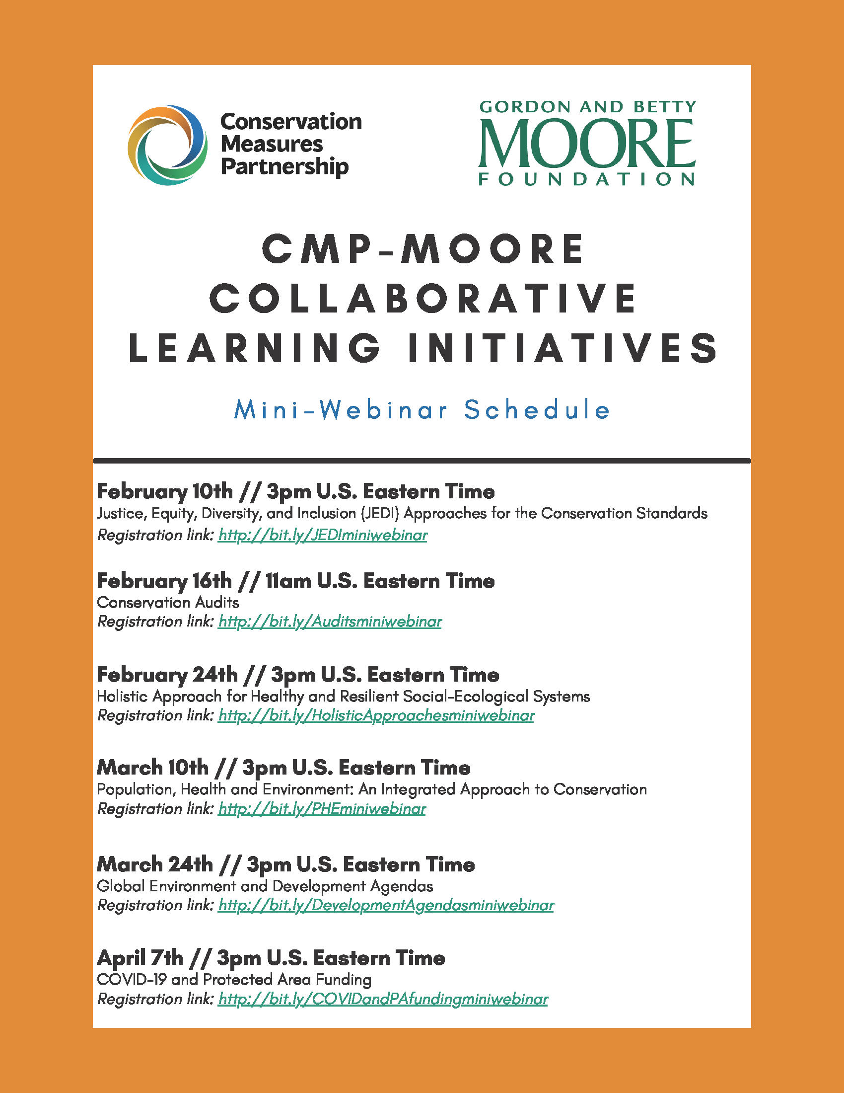 CMP-Moore Mini-Webinar Schedule